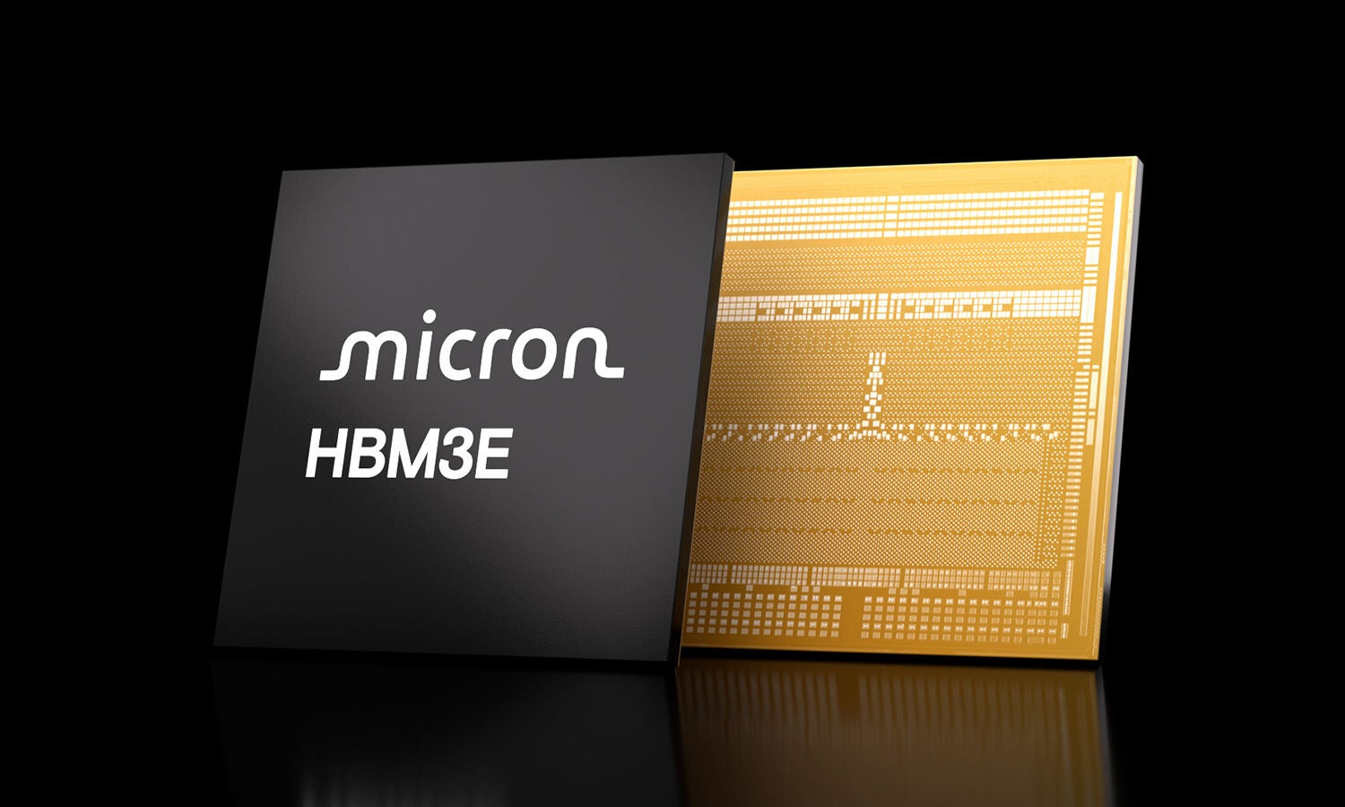 Micron's HBM3E chip, front and back