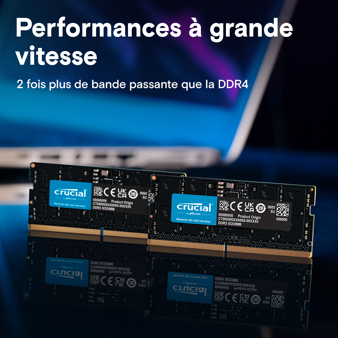 メモリー crucial DDR5-4800 SODIMM 32GB KIT Crucial CT2K16G48C40S5 262pin SO-DIMM DDR5-4800 CL40-39-39