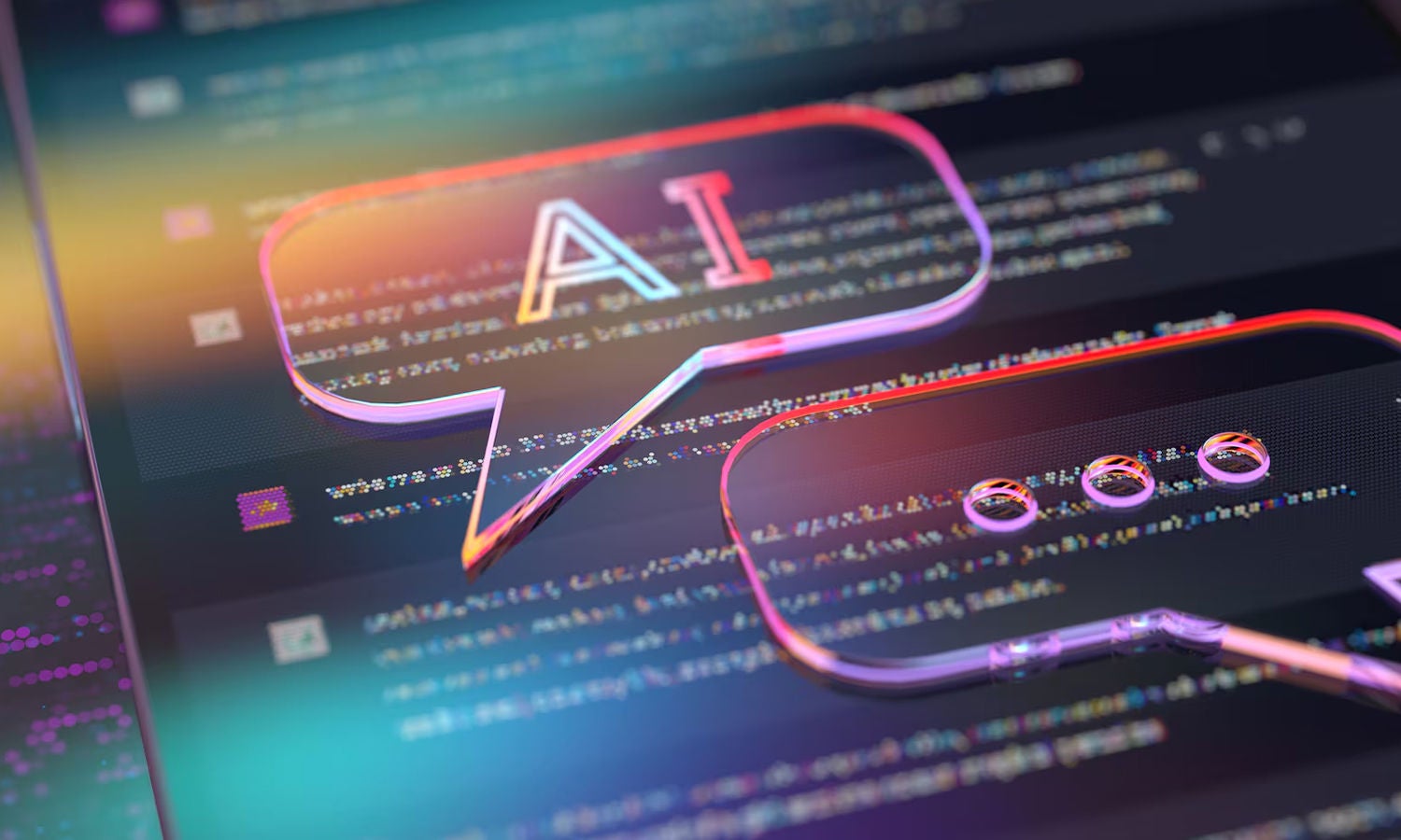 Dgital chat glass word bubbles