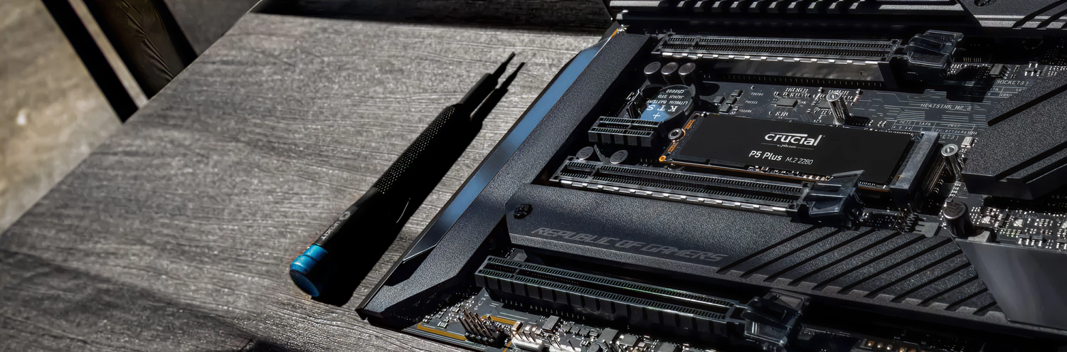 Crucial P5 Plus Motherboard background image