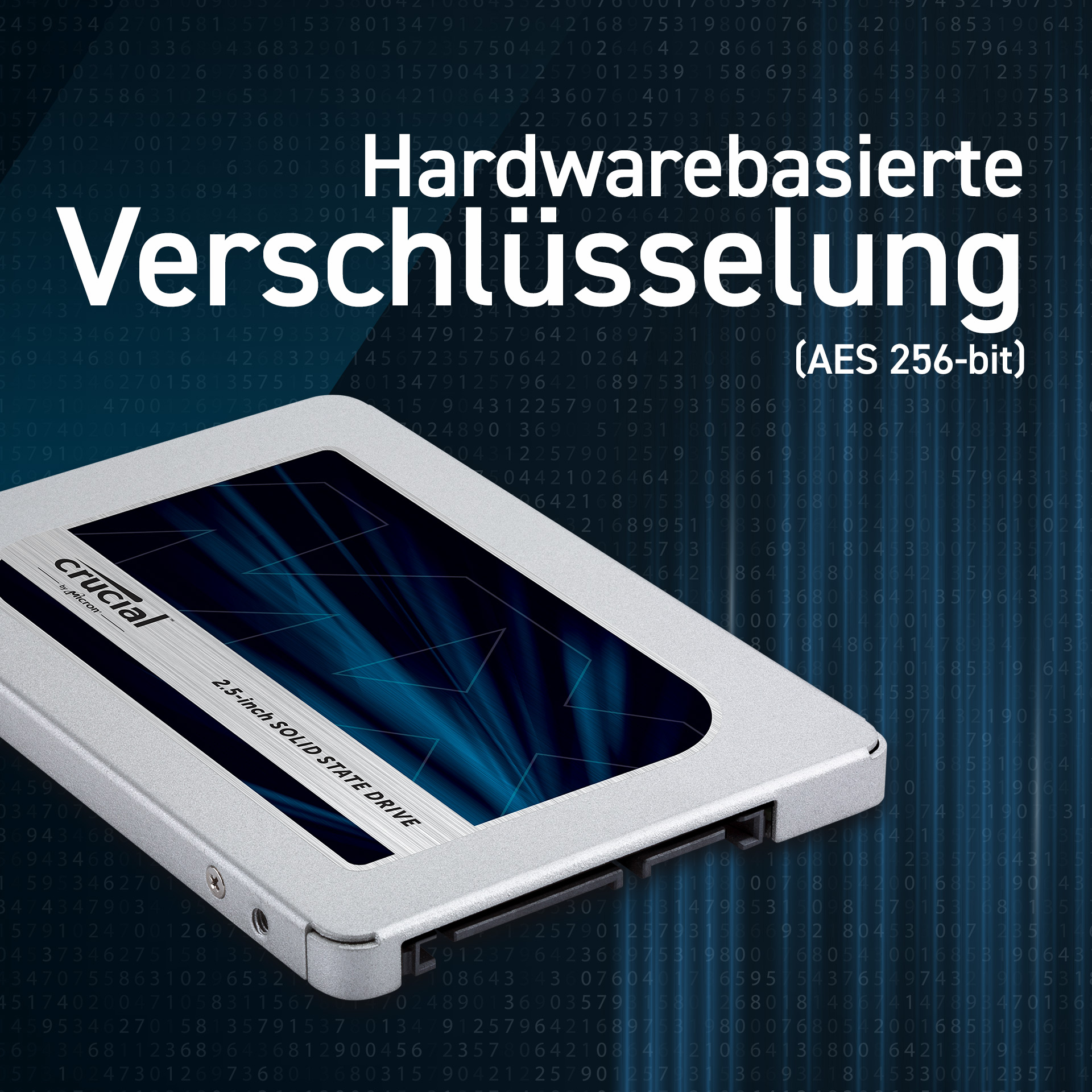 Crucial MX500 4 TB 3D NAND SATA 2,5-Zoll 7 mm (mit 9,5 mm Adapter