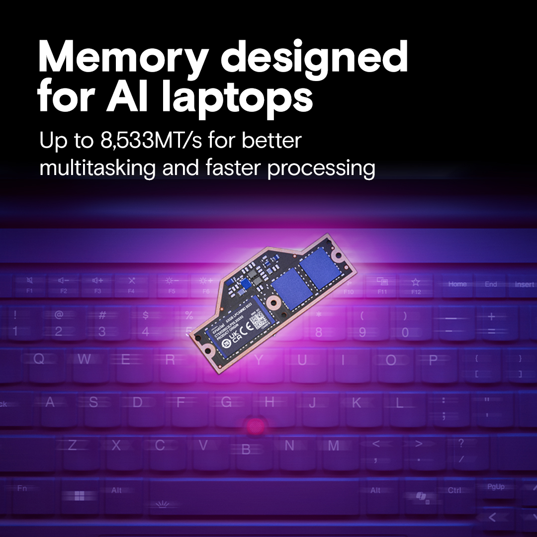 Crucial 64GB LPCAMM2 LPDDR5X- 7500 memory | CT64G75C2LP5X