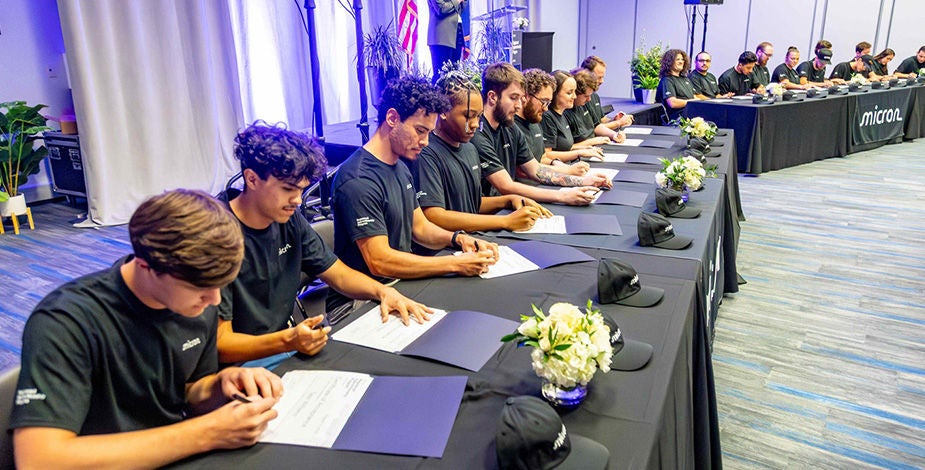 Micron apprenticeship signing ceremony
