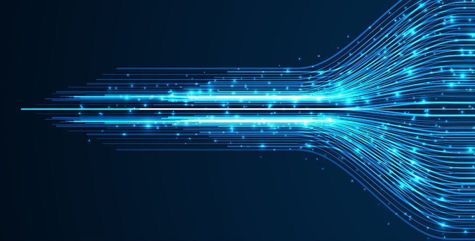 Data visualization neon lines