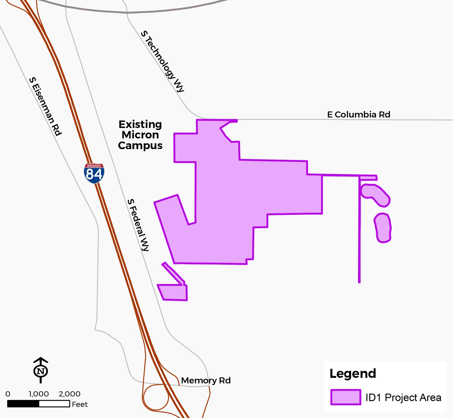 Micron’s Boise Campus location map