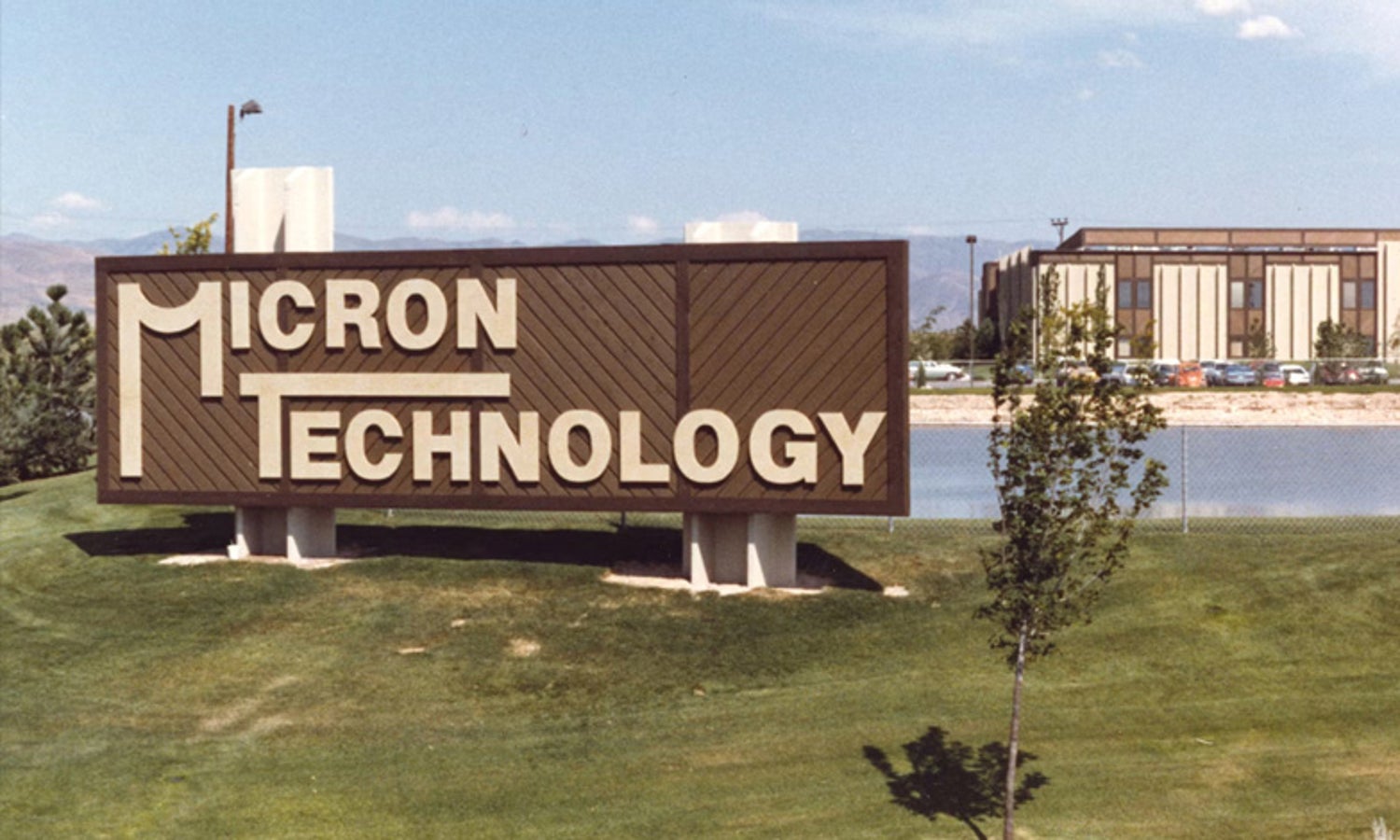 Micron Technology campus sign at a company facility location.