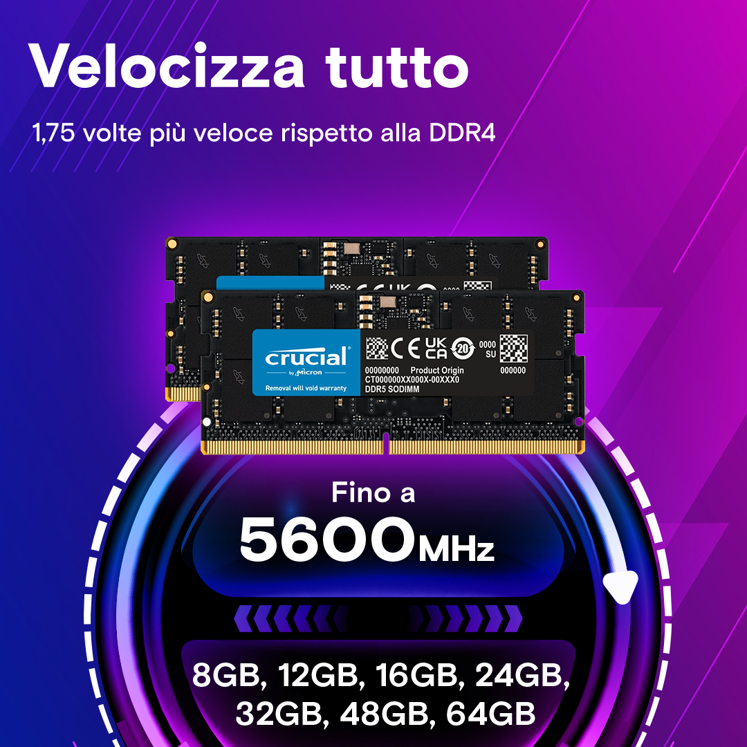 【Vita】crucial DDR5-5600 32GB(16GB*2) Crucial 32GB DDR5-5600 SODIMM | CT32G56C46S5 | Crucial.com
