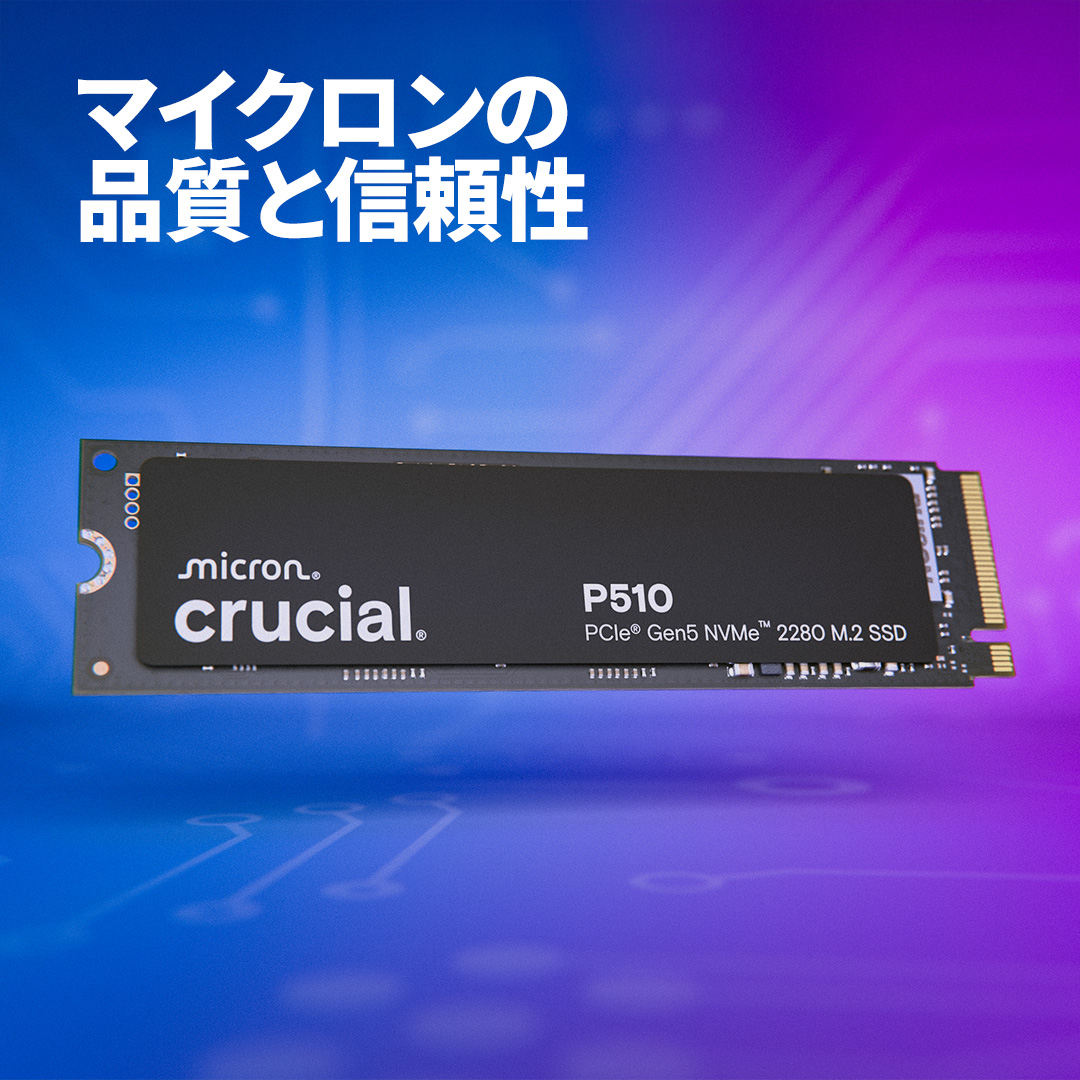 Crucial P510 2TB PCIe Gen5 NVMe M.2 SSD | CT2000P510SSD8