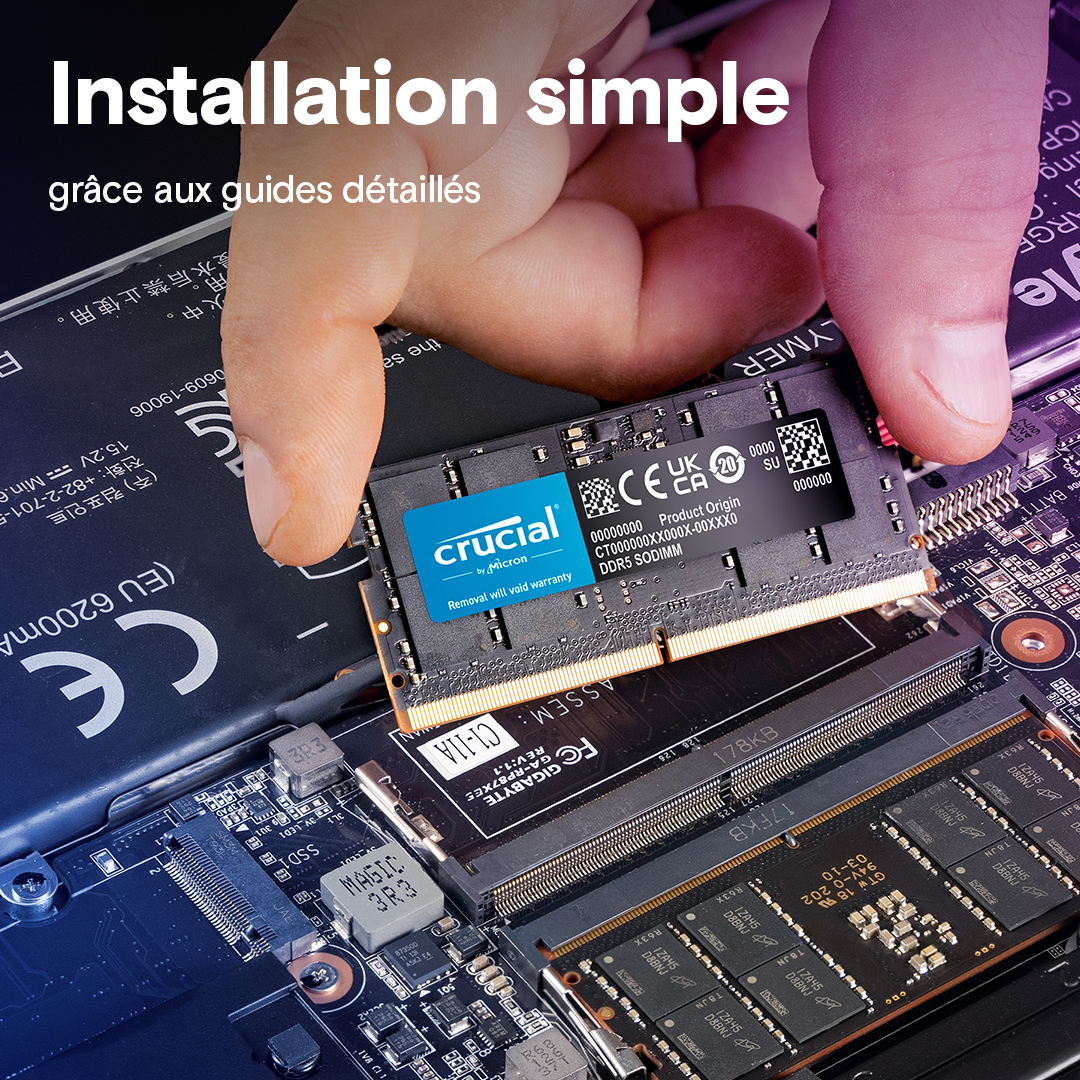 Crucial 32GB Kit (16GBx2) DDR5-4800 SODIMM | CT2K16G48C40S5