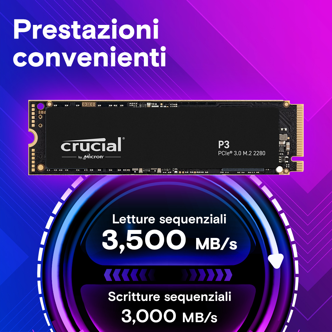 Crucial P3 Plus 1TB M.2 SSD ② Crucial P3 Plus - SSD - 1 TB - interno - M.2 2280 - PCIe 4.0