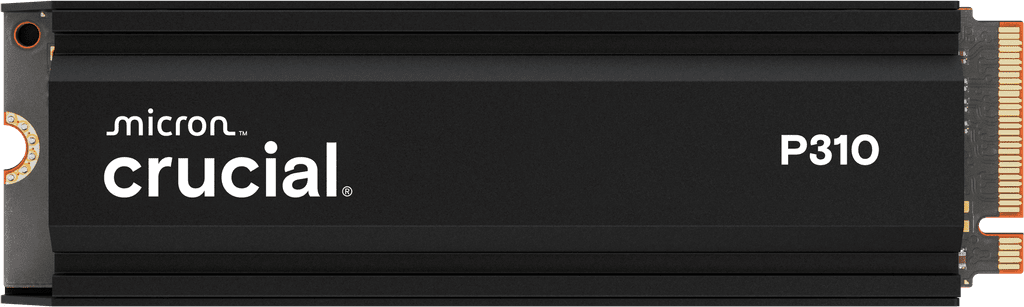Crucial P310 1TB PCIe Gen4 NVMe 2280 M.2 SSD with heatsink- view 1