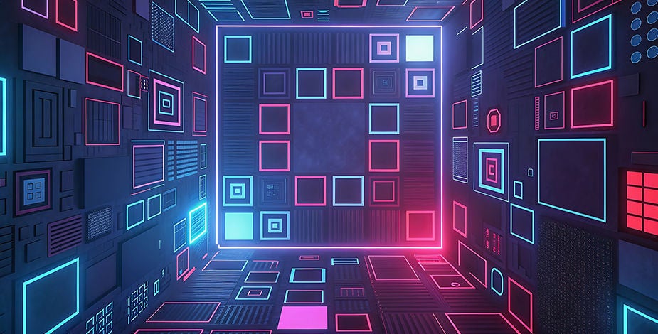 Neon lights in hall tertiary