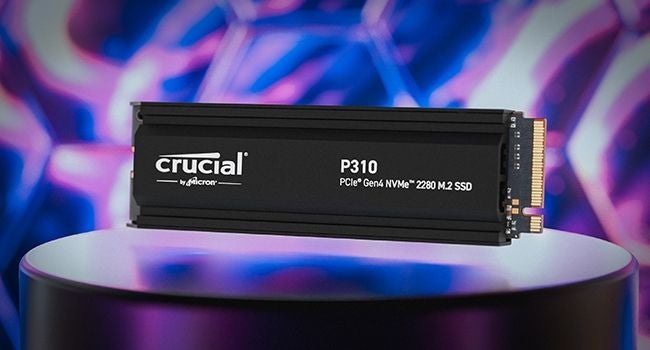 Crucial P310 1TB PCIe Gen4 NVMe 2280 M.2 SSD with heatsink