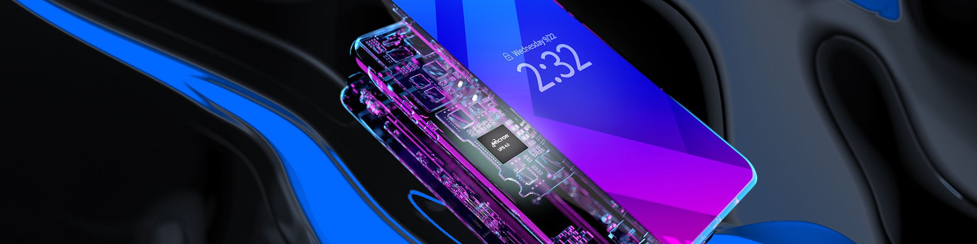 iphone image of micron ufs 4.0 chip inside of it