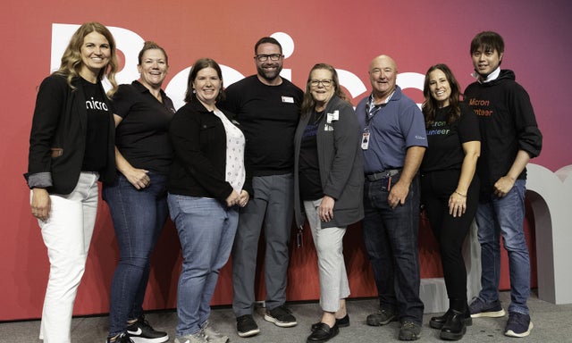 A group of volunteers at a Micron Gives event