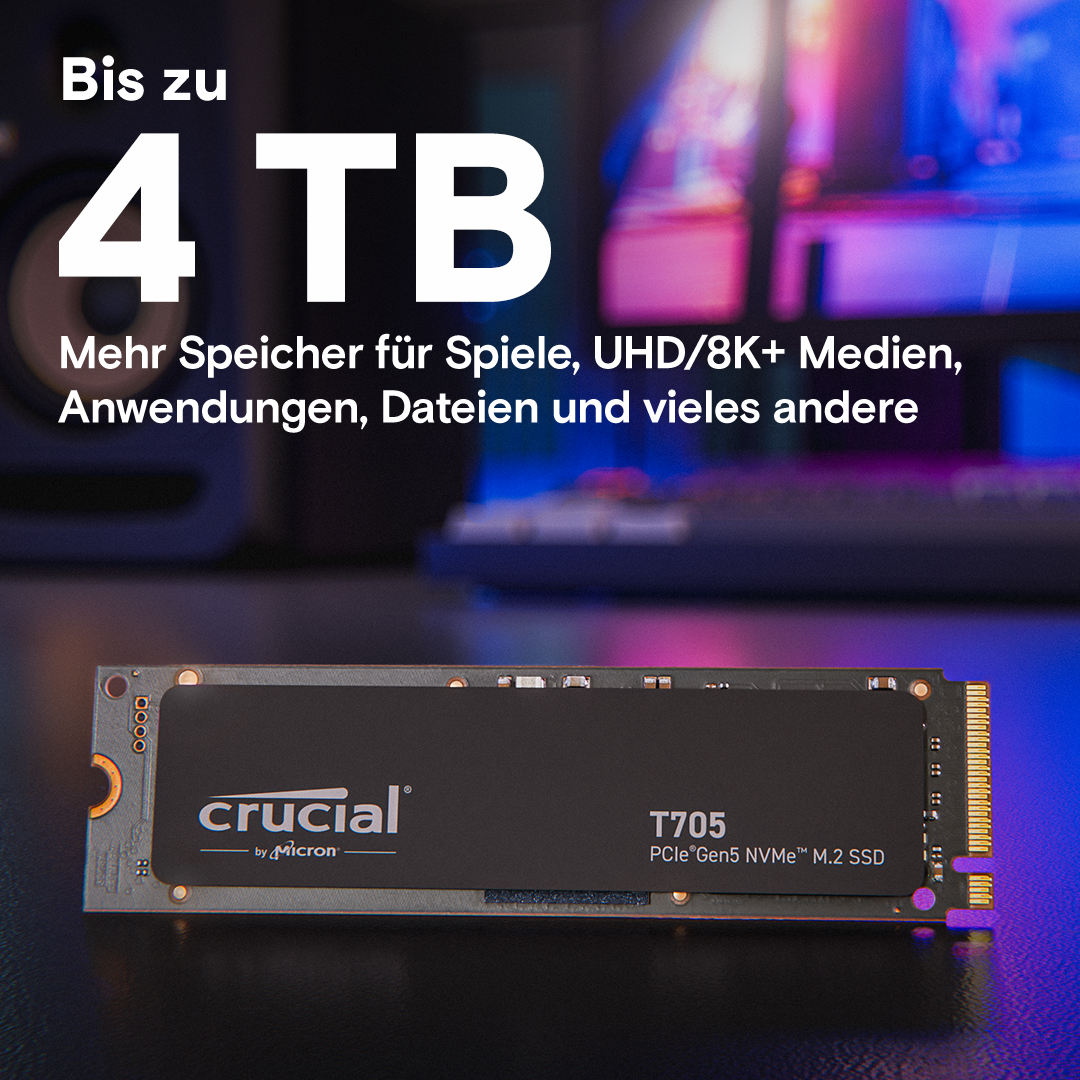 *新品未開封* Crucial NVMe Gen5 T705 2TB Crucial T705 2TB SSD PCIe Gen5 NVMe M.2 mit Premium-Kühlkörper