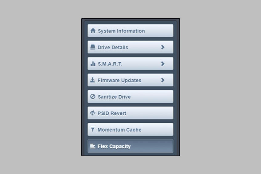 Storage Executive menu