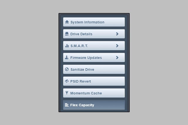 Storage Executive menu