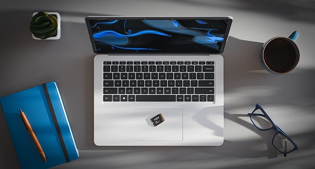 Crucial P310 2230 NVMe on laptop image