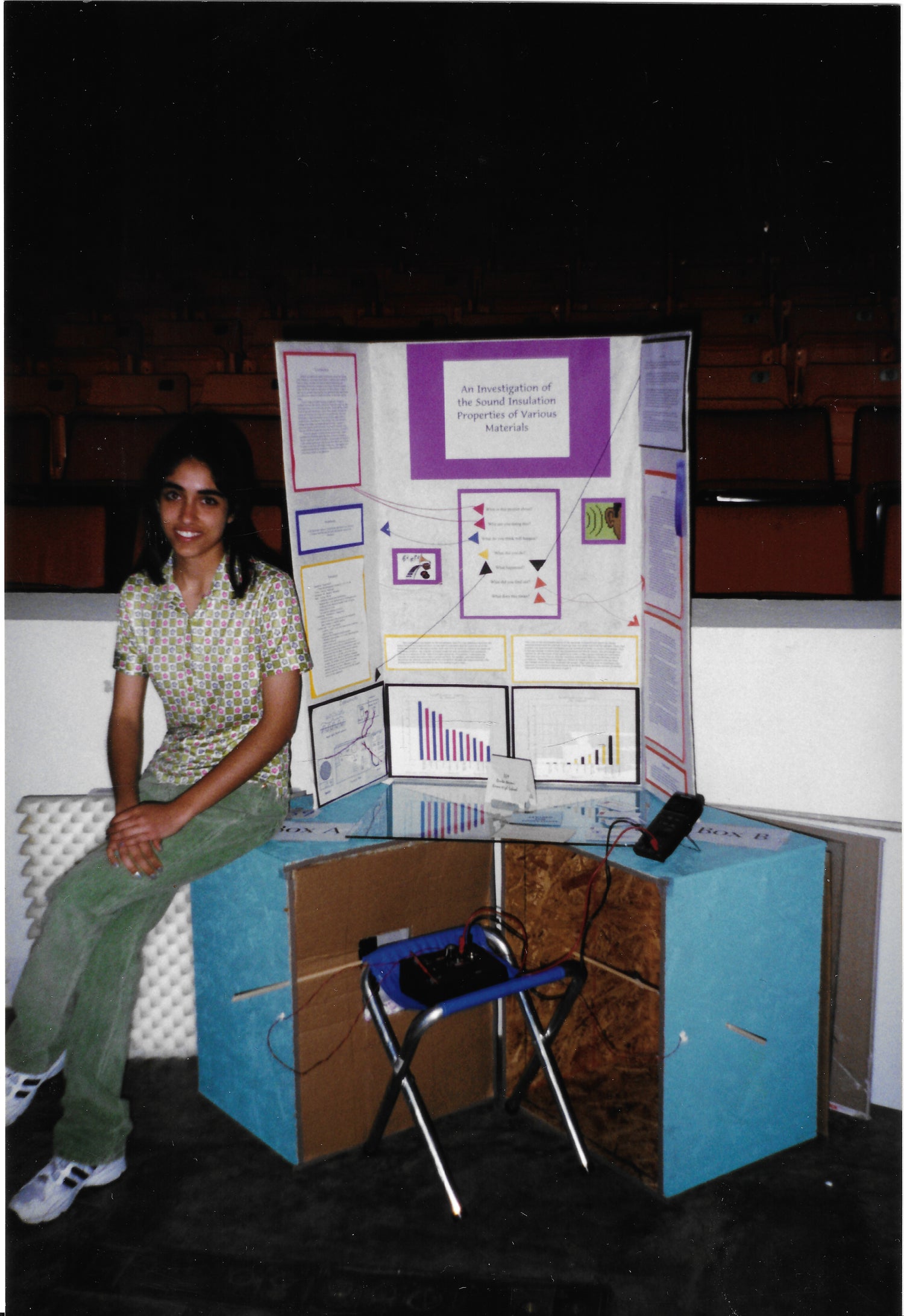 Sitting with poster presentation