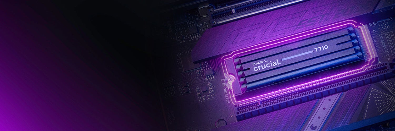 Close up of a Crucial T705 NVMe SSD