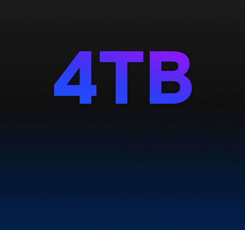 4TB text in gradient blue and purple on a black to dark blue gradient background