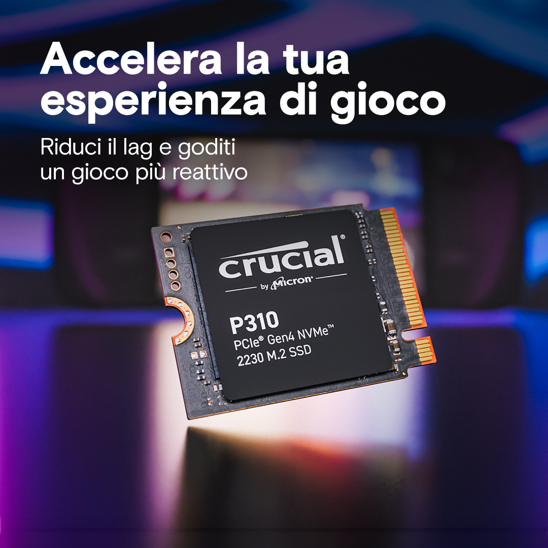 内蔵型SSD Crucial P310 1TB 2230 SSD Crucial P310 SSD 1TB PCIe Gen4 NVMe M.2 2230, Fino a 7.100