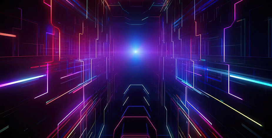 Neon lights in hall tertiary