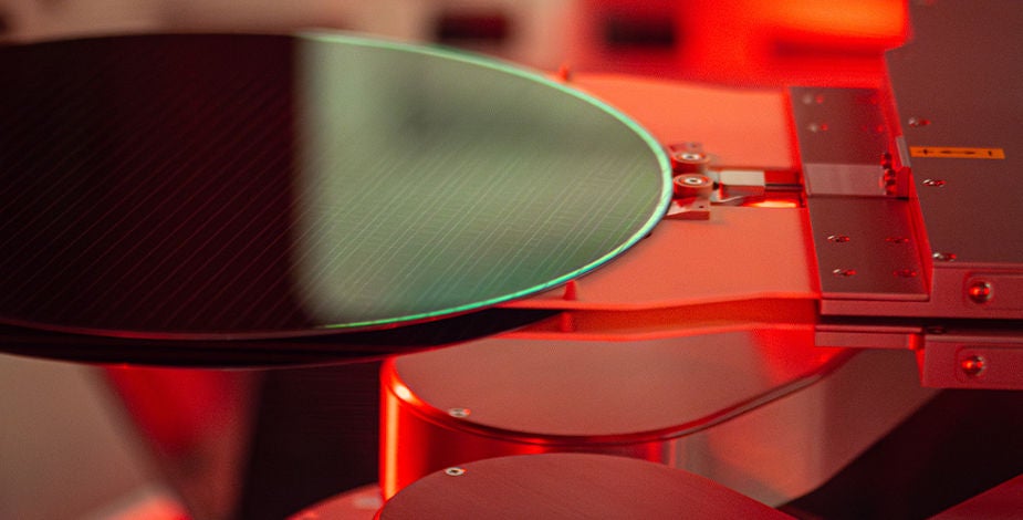 Wafer manufacturing pink light