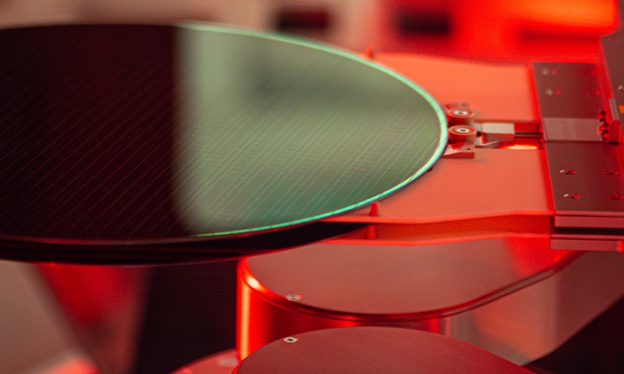 Wafer manufacturing pink light