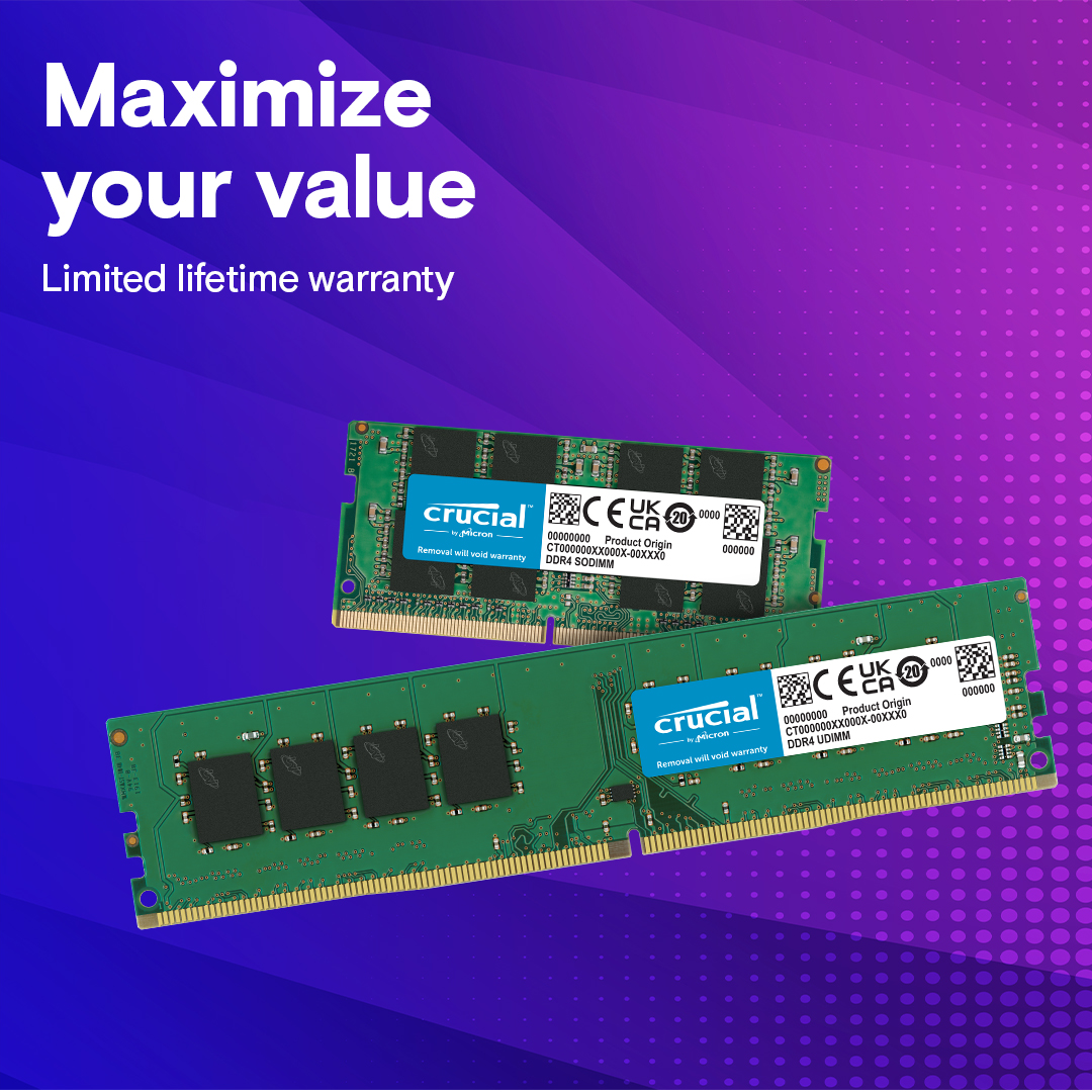 Crucial 32GB Kit (16GBx2) DDR4-2400 UDIMM | CT2K16G4DFD824A