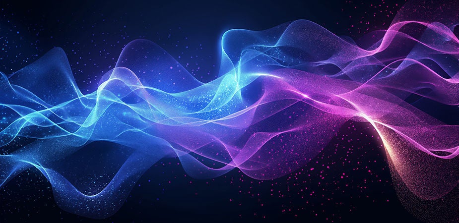 Blue pink ai liquid wave form