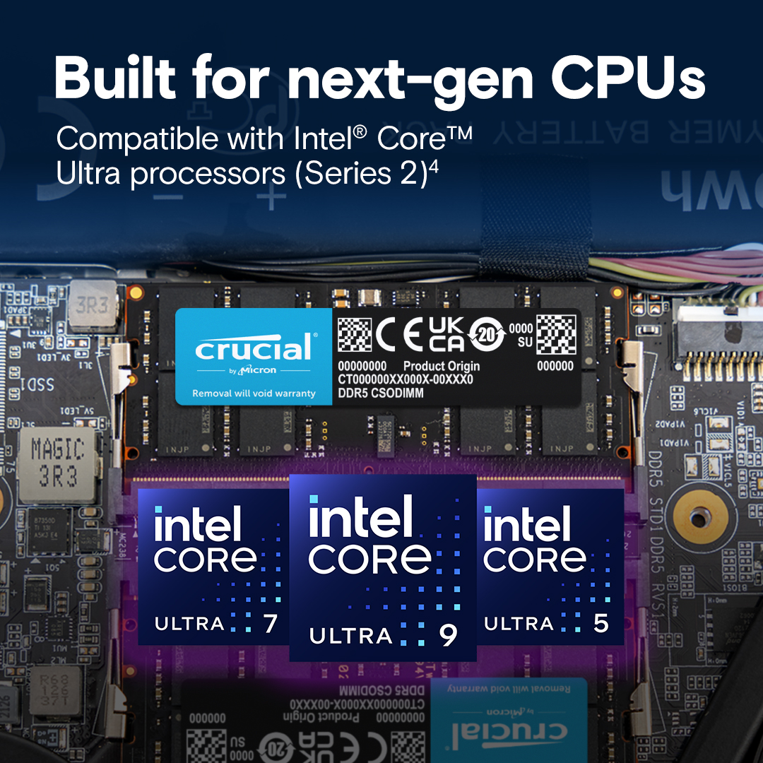 Crucial 32GB DDR5-6400 CSODIMM | CT32G64C52CS5 | Crucial.com