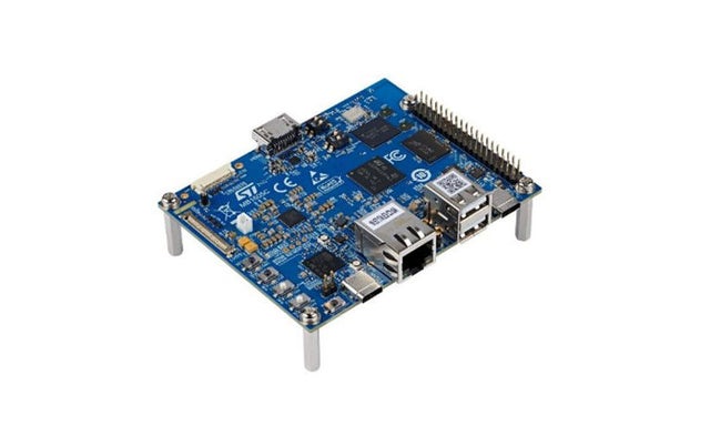 Blue circuit board with multiple components