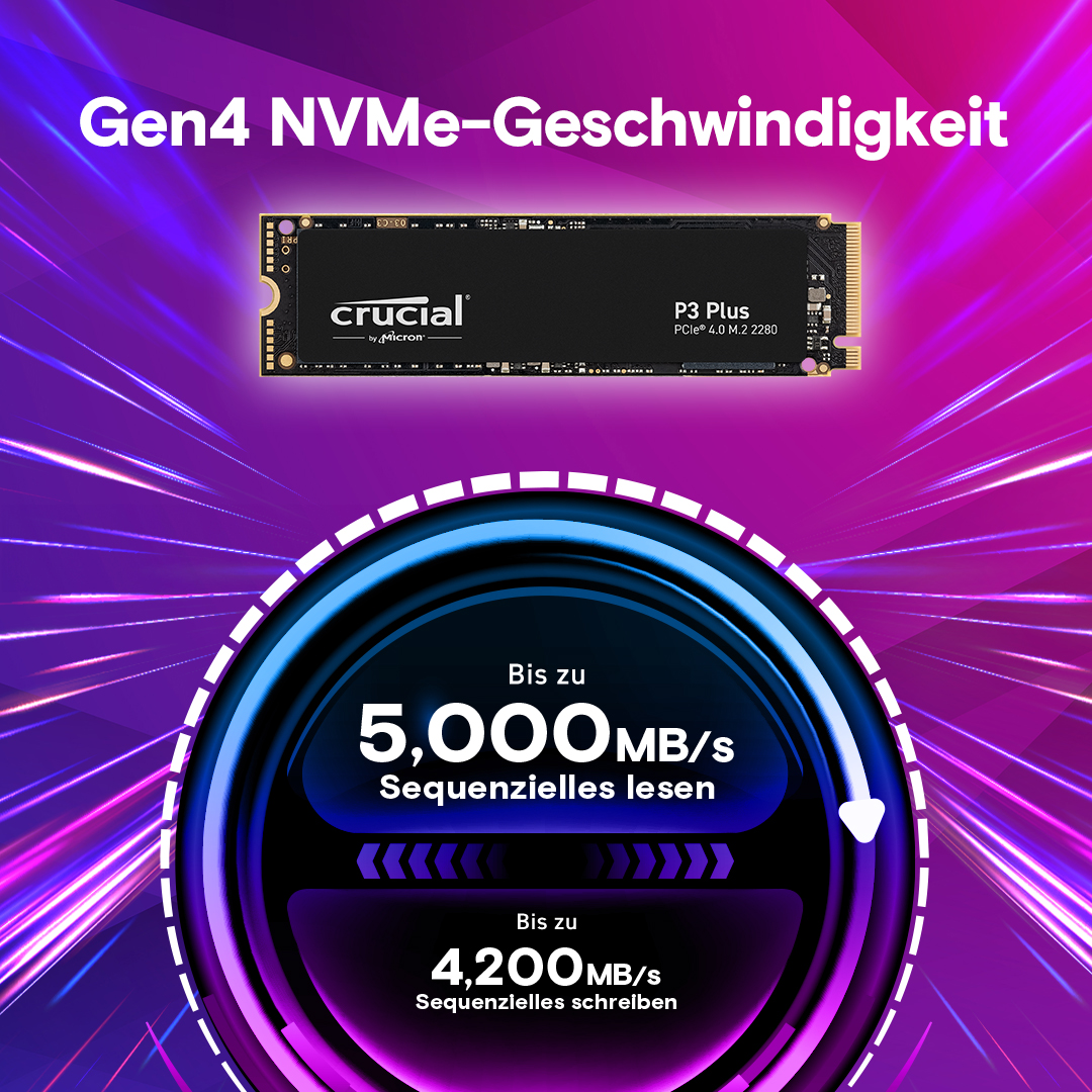 内蔵型SSD Crucial P3 Plus M.2 2280 4000GB SSD Crucial P3 Plus 4TB PCIe M.2 2280 SSD | CT4000P3PSSD8