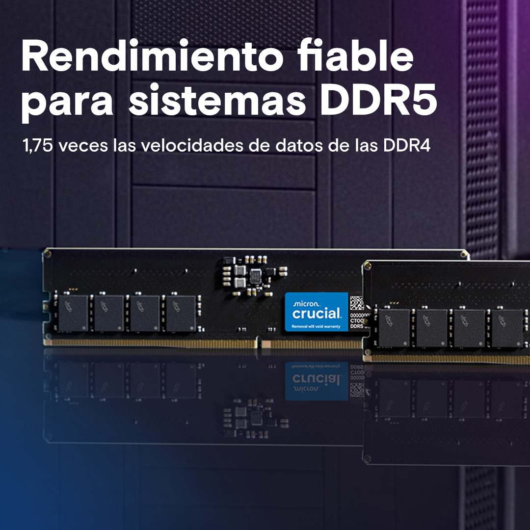 Crucial 64GB Kit (32GBx2) DDR5-4800 UDIMM | CT2K32G48C40U5