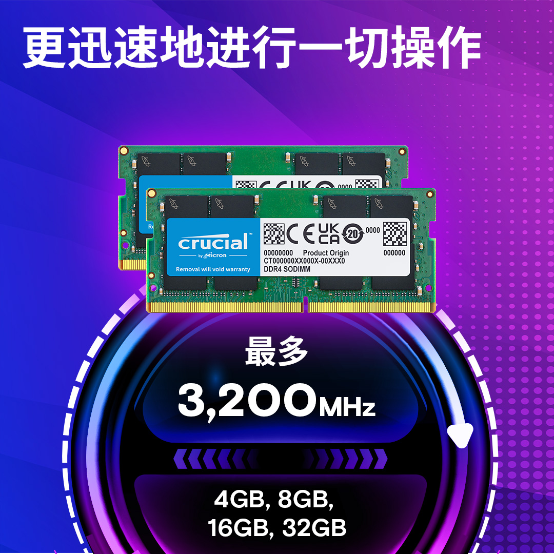 Crucial 16GB Kit (2 x 8GB) DDR4-3200 SODIMM | CT2K8G4SFRA32A