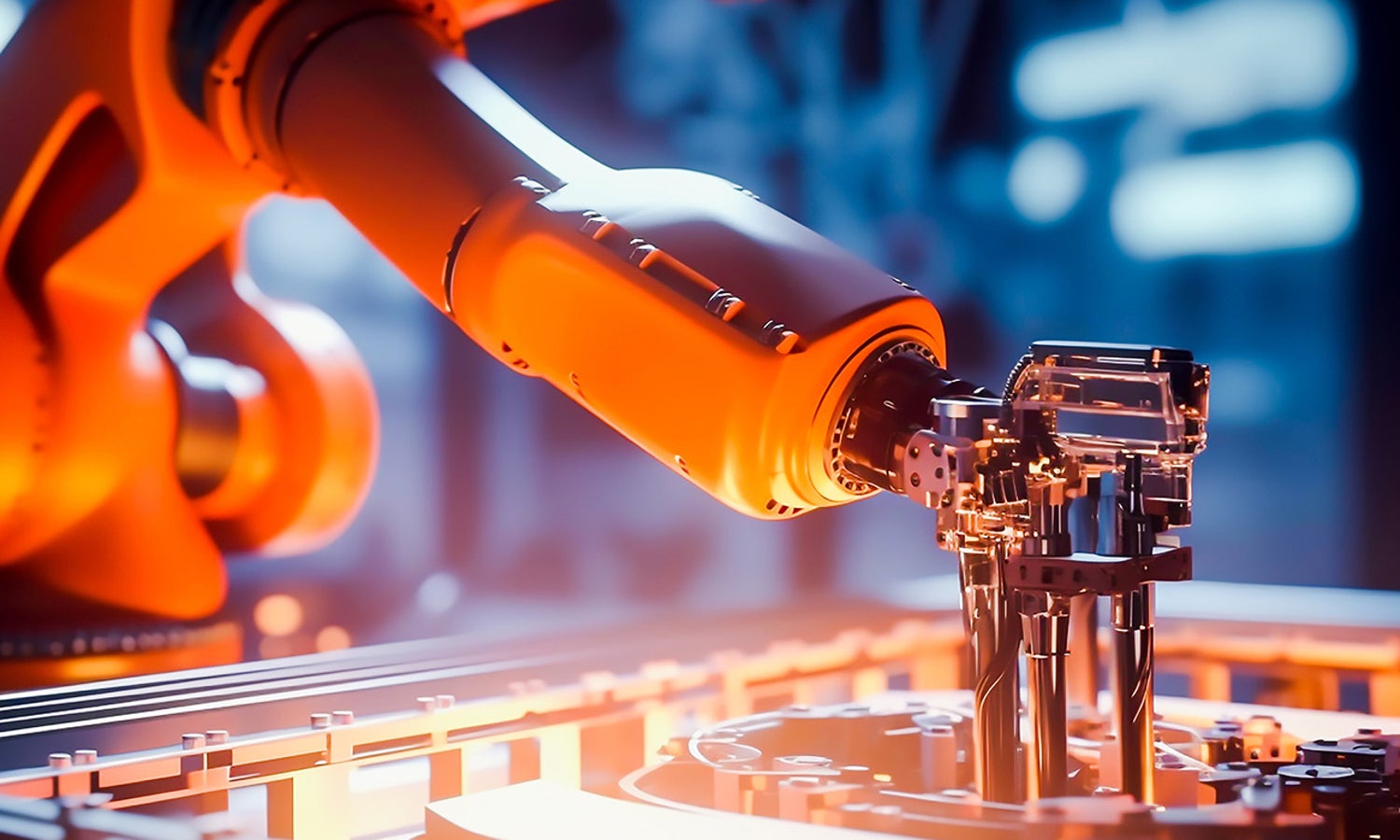 Orange robot arm