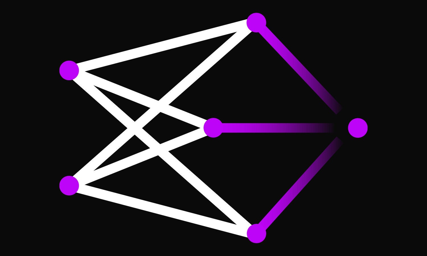 Abstract network diagram with interconnected nodes and connecting lines