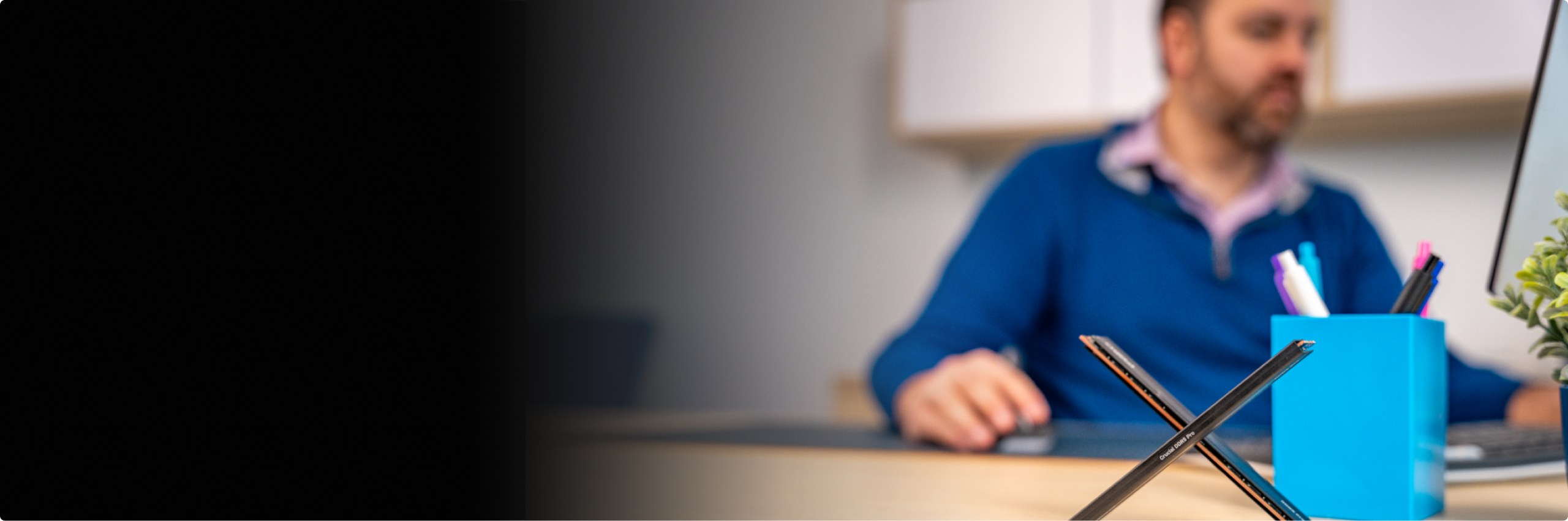 Business man using the laptop on desk