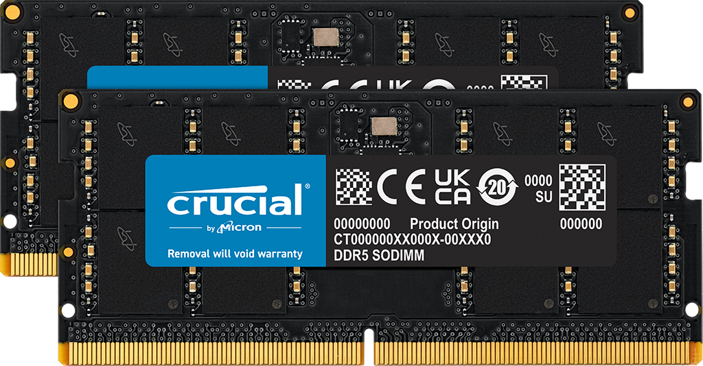 Crucial 64GB Kit (32GBx2) DDR5-4800 SODIMM- view 1