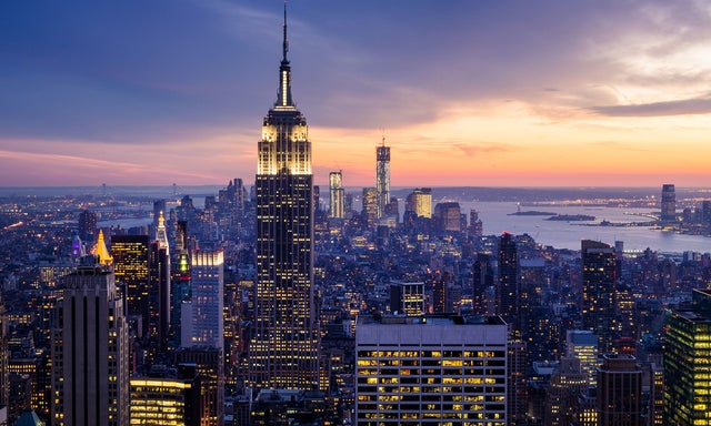 New York city at sunset