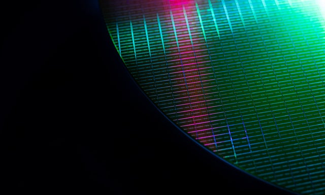 Silicon wafer with green tints