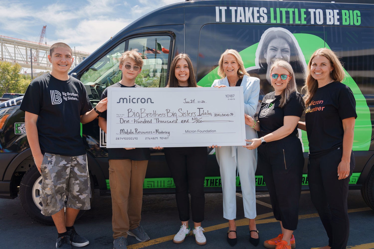 Micron Foundation presents donation to Big Brothers Big Sisters Idaho