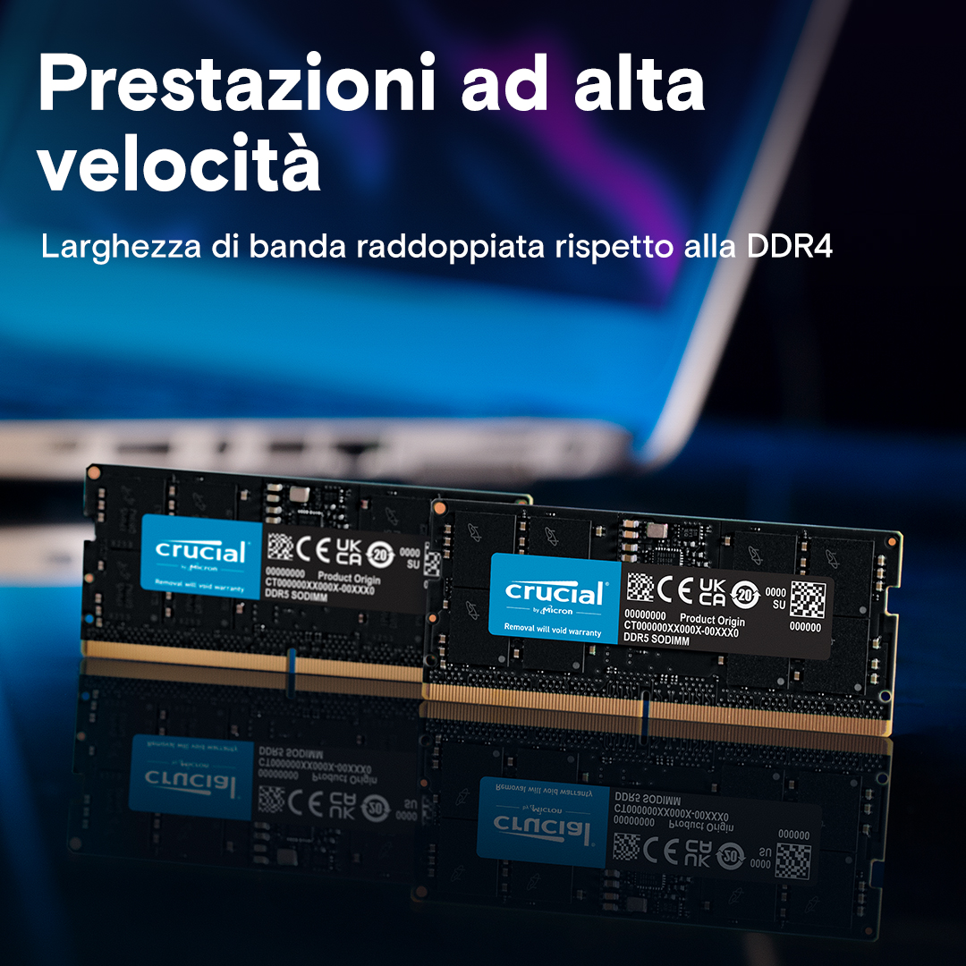 Crucial 32GB DDR5-4800 SODIMM | CT32G48C40S5 | Crucial.com