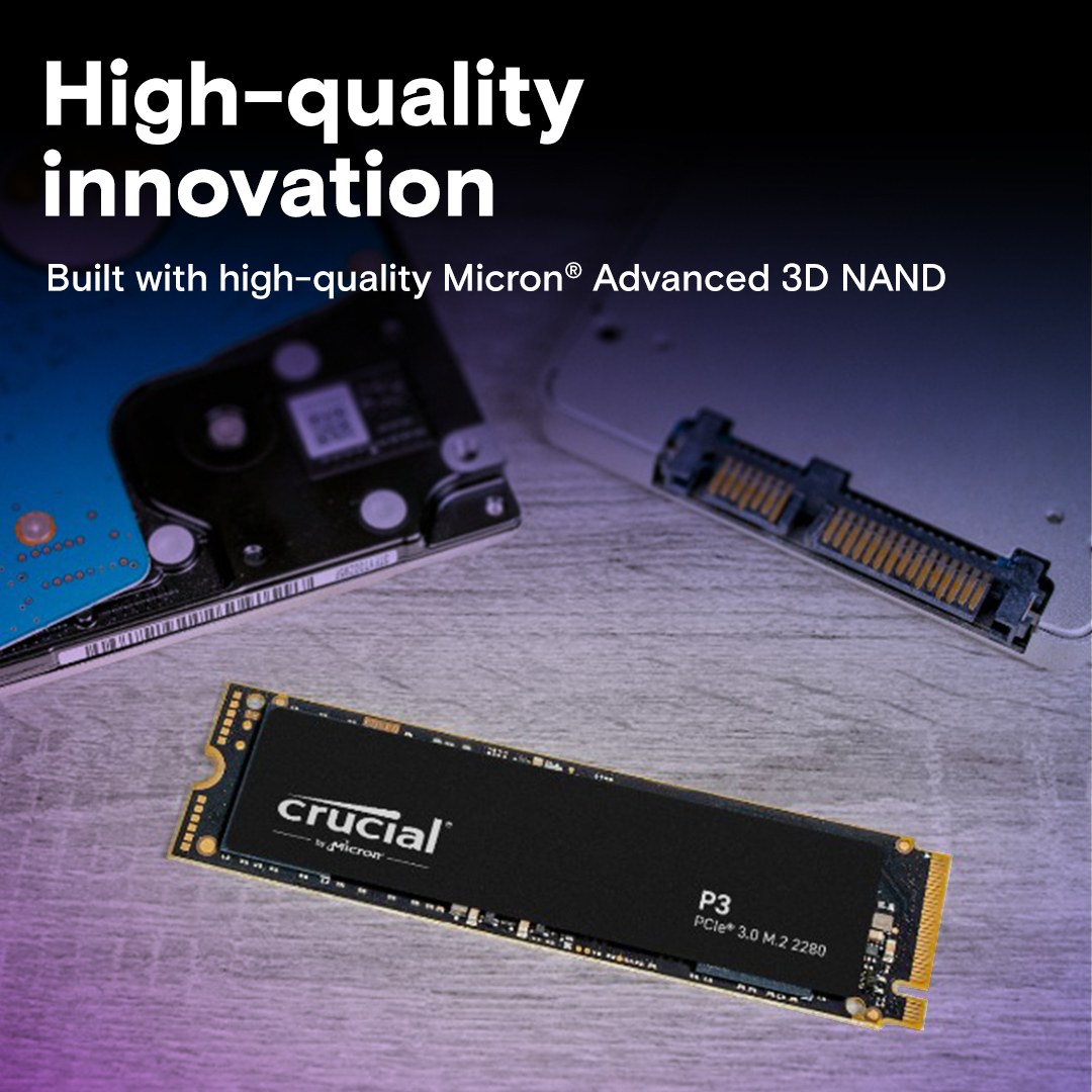 新品未開封　 crucial P3 4TB PCIe 3.0 NVMe SSD crucial-p3-ssd-flat-front-