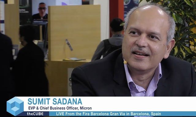 Sumit Sadana doing an interview for theCube