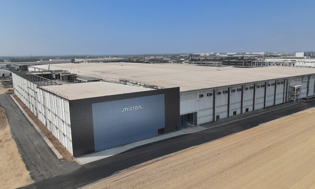 Micron building in Gujarat, India