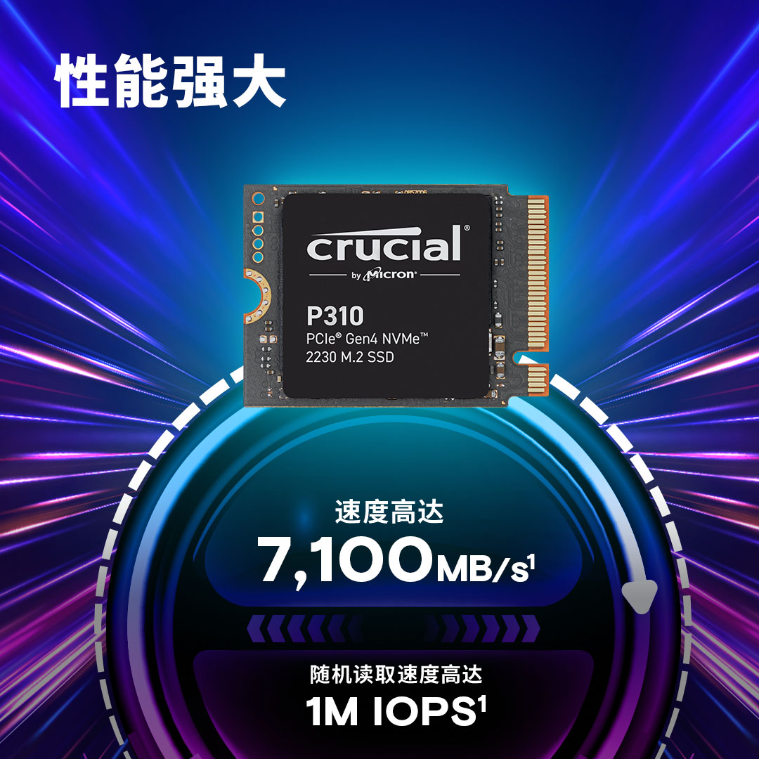 Crucial P310 1TB PCIe Gen4 NVMe 2230 M.2 SSD