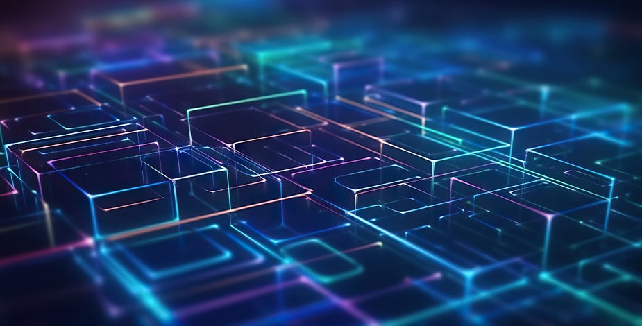 霓虹燈立方體線條